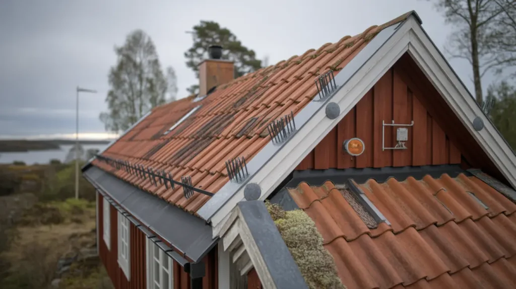 storms kring av takpannor v lj och montera r tt stormkl mmor s sitter pannorna kvar i kuling och storm